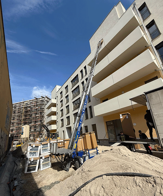 Küchentransport mit Möbellift in Leipzig Zentrum